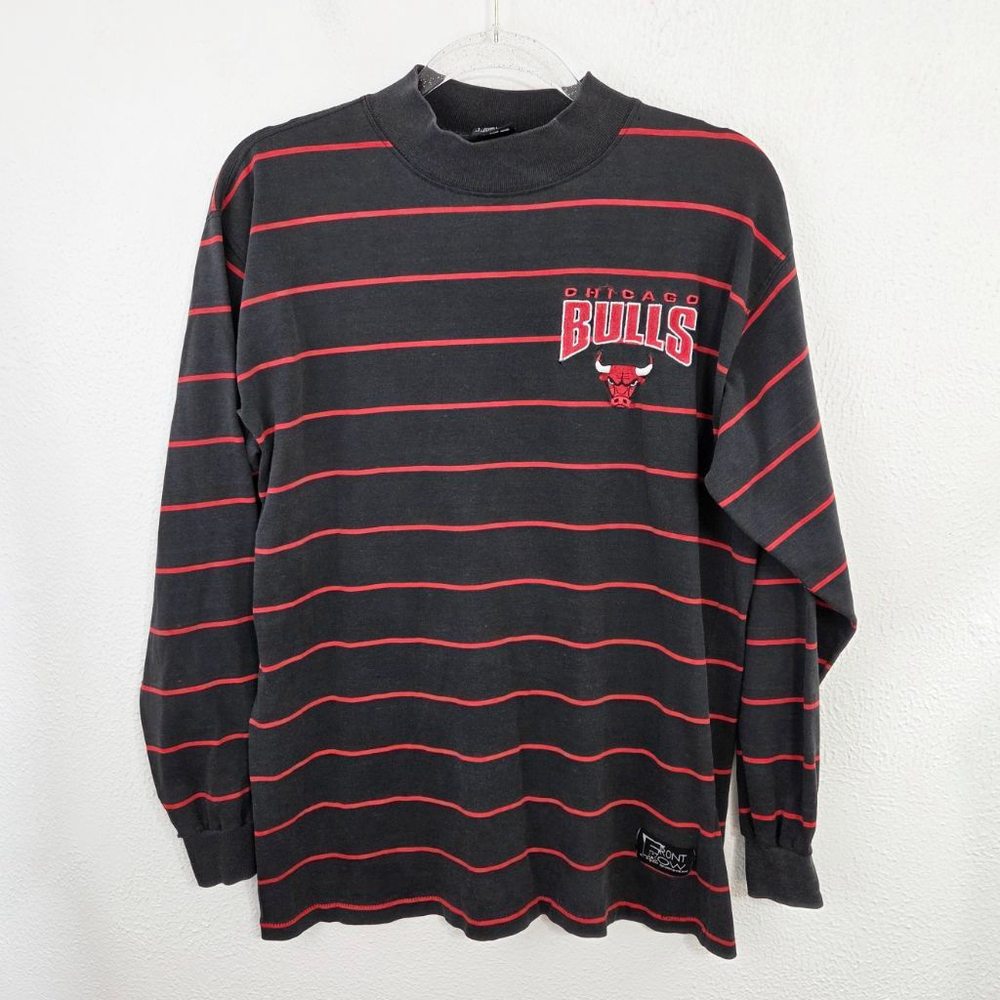 Vintage Chicago Bulls Salem 90s long sleeve shirt black red stripes medium
